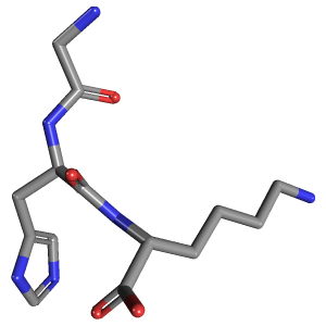 3D Structure of Glycyl-L-Histidyl-L-Lysine